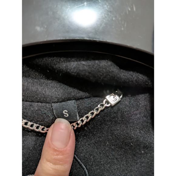 GUESS Wool Blend Coat Women's Small Black Button Front Long Sleeves - Picture 6 of 15